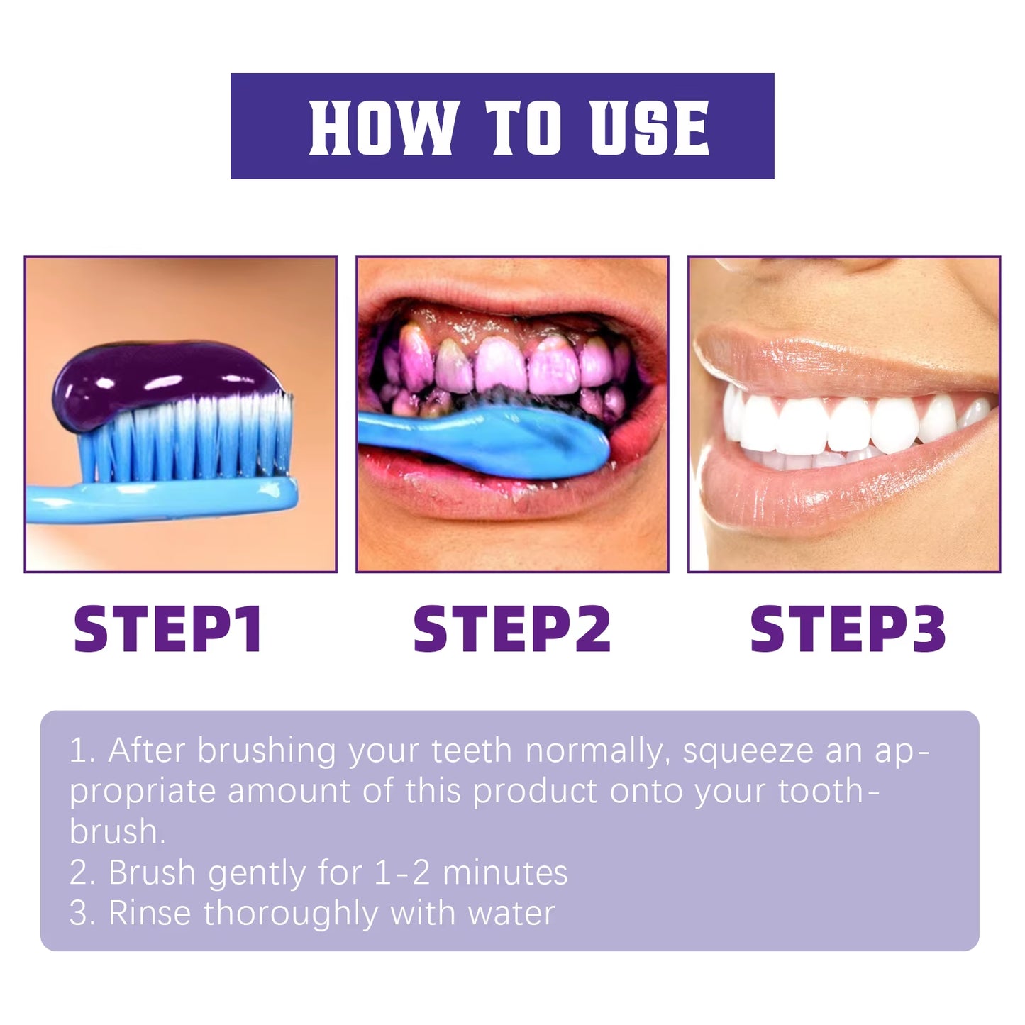 Teeth Removing Deep Smoke Stains Gingiva Protection Purple Orthopedic Toothpaste Effectively Cleans Oral Cavity Brightens